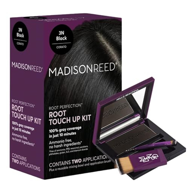 Madison Reed Root Touch Up Bundle - Root Perfection In Corato Black - 3N And The Great Cover Up In Legno Black