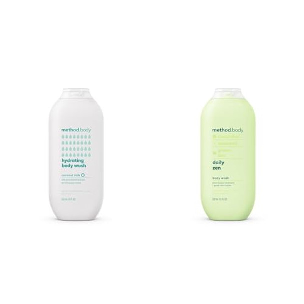 Method Body Wash Hydrating Coconut Milk And Daily Zen Scents Paraben And Phthalate   18 Oz Bottles (Pack Of 1 Each)