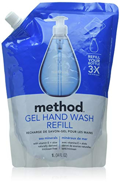 Gel Hand Wash Refill 34Oz Sea Minerals Scent Plastic Pouch