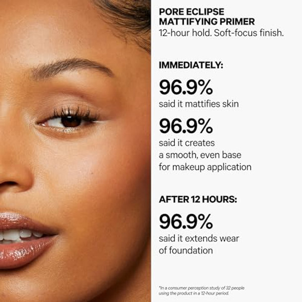 Milk Makeup Pore Eclipse Mattifying Primer – Blurs Pores Controls Shine + Holds Makeup For Up To 12 Hours – Creates A Smooth Even Base For A Soft Long-Lasting Matte Finish – 0.68 Oz