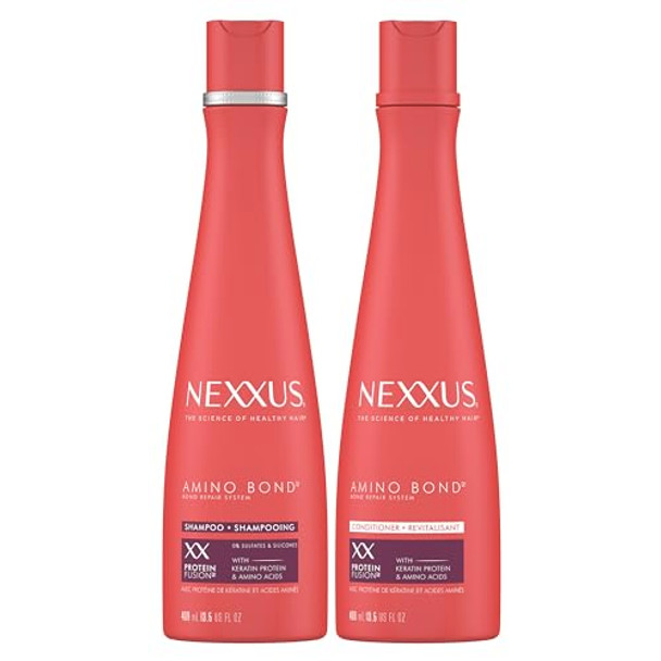 Nexxus Bond Repair Shampoo & Conditioner Bundle Amino Bond 2 Pack For All Types Of Damaged Hair With Keratin Protein And Amino Acids 13.5 Oz