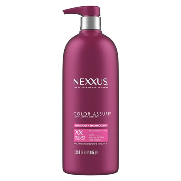 Nexxus Color Assure Sulfate-  Shampoo With Proteinfusion For Color-Treated Hair For Enhanced Color Vibrancy Silicone   Shampoo With Pump 33.8 Oz