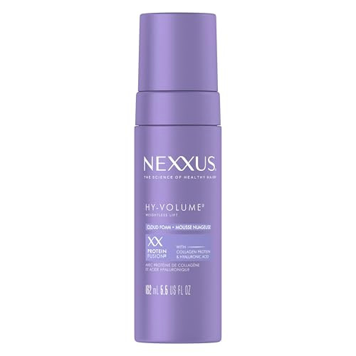 Nexxus Hy-Volume Weightless Lift Cloud Foam Treatment For Flat & Limp Hair 48 Hours Volume Proteinfusion With Collagen & Hyaluronic Acid 5.5 Fl Oz