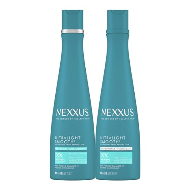 Nexxus Ultralight Weightless Shampoo & Conditioner For Dry Frizzy Hair - Smooth Treatment To Block Out Frizz 13.5 Oz (Pack Of 2)