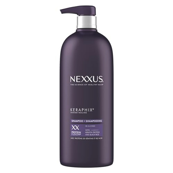 Nexxus Keraphix Shampoo With Proteinfusion For Damaged Hair Keratin Protein Black Rice Silicone-  33.8 Oz