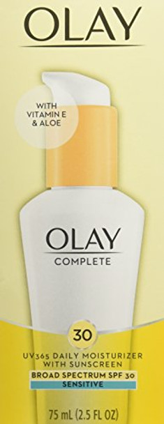 Olay Complete Defense Sensitive Skin Moisturizer Spf 30 - 2.5 Oz (Pack Of 3)