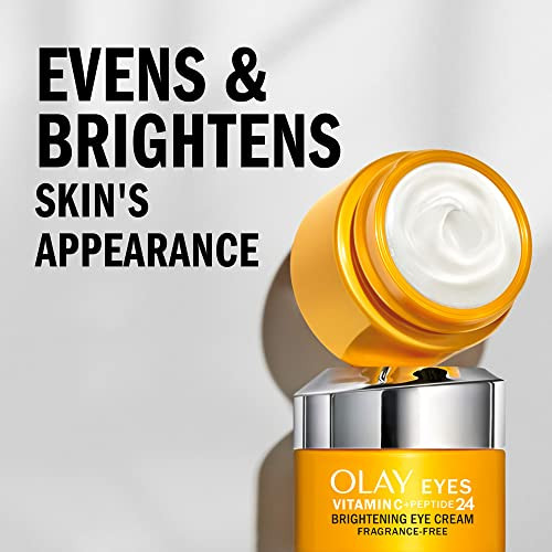 Olay Vitamin C + Peptide 24 Eye Cream Fragrance-  0.5 Oz + Whip Face Moisturizer Travel/Trial Size   Set