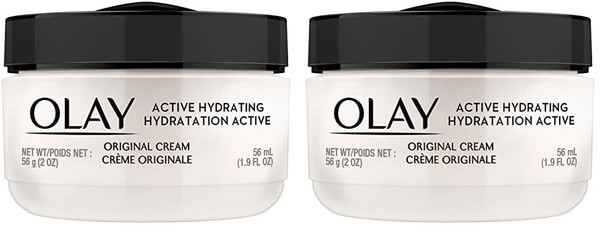 Olay Active Hydrating Cream Face Moisturizer 1.9 Fl Oz (Pack Of 2)