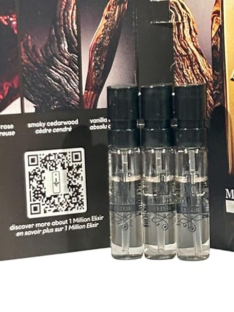 Paco Rabanne 1 Million Elixir Intense Perfume Men Spray Vial Perfume 1.5 Ml / 0.05 Fl Oz - Set Of 3