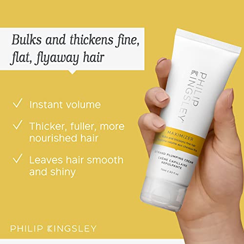 Philip Kingsley   Maximizer Strand Plumping Cream   Volume For Hair Smoothing   Volumizing For Fine Flat Limp Flyaway Hair   Volumizer Adds Body And Shine   2.53Oz