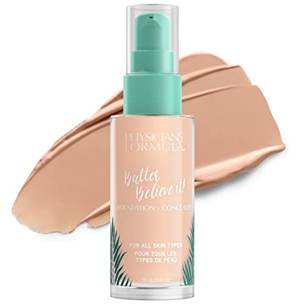Physicians Formula Butter Believe It  Foundation + Concealer Fair-To-Light   Dermatologist Tested Clinicially Tested