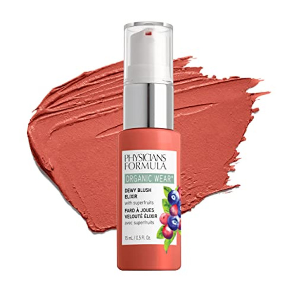 Physicians Formula Organic Wear All Natural Dewy Blush Cream Elixir Apricot Glow Dermatologist Tested