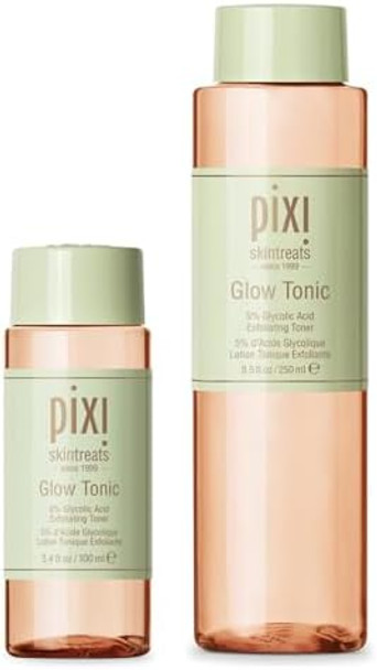 Pixi Beauty Glow Tonic 100Ml & 250Ml Bundle   Balancing Face Toner   Glycolic Acid Toner For Radiant Skin   Daily Brightening Toner