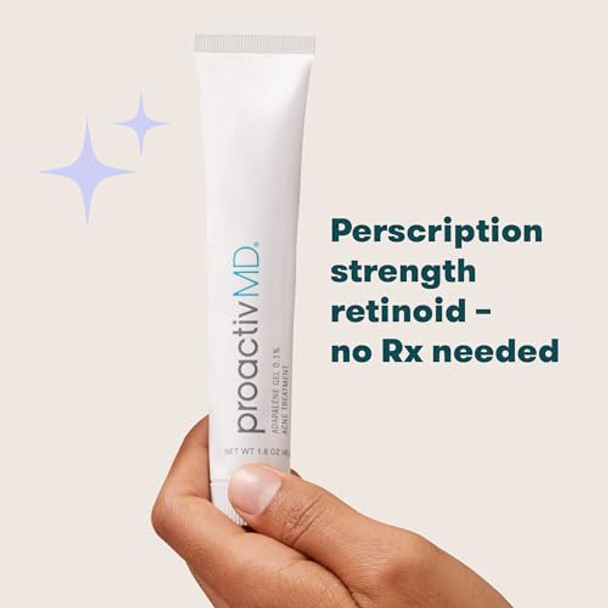 Proactivmd Adapalene Gel Acne Treatment - Prescription Strength Retinoids For Face And Body Acne .1% Solution 1.6 Oz Unscented