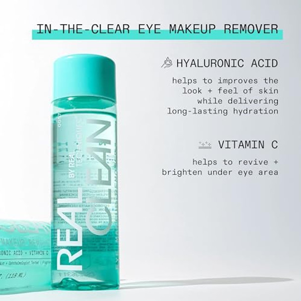 Real Techniques Real Clean In-The-Clear Eye Makeup Remover Gentle Liquid Makeup Remover Skin Repair Ingredients Hyaluronic Acid & Vitamin C Vegan & Cruelty-  4 Fl.Oz./110 Ml Bottle Real Techniques Real Clean In-The-Clear Eye Makeup Remover Gentle Liquid Makeup Remover Skin Repair Ingredients Hyaluronic Acid & Vitamin C Vegan & Cruelty-  4 Fl.Oz./110 Ml Bottle