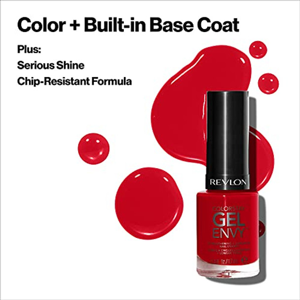 Revlon Colorstay Gel Envy Longwear Nail Polish With Built-In Base Coat & Glossy Shine Finish In Blue/Green 345 Lucky Us 0.4 Oz"