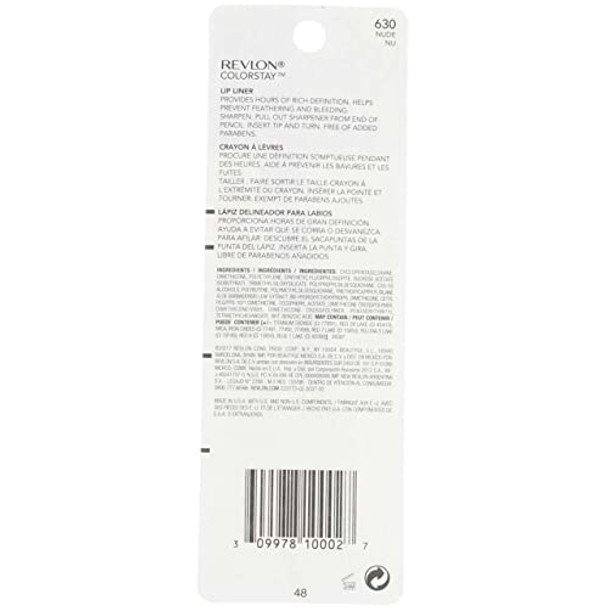 Revlon Colorstay Lip Liner With Softflex Nude [630] 1 Ea (Pack Of 4)