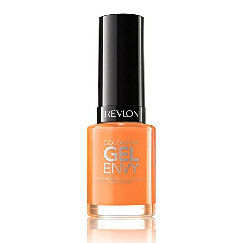 Revlon Colorstay Gel Envy Longwear Nail Polish With Built-In Base Coat & Glossy Shine Finish In Red/Coral 640 Jokers Wild 0.4 Oz