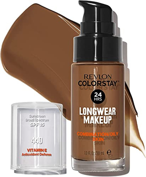 Revlon Colorstay Spf 15 Makeup Foundation For Combination/Oily Skin Mahogany 1 Fl Oz