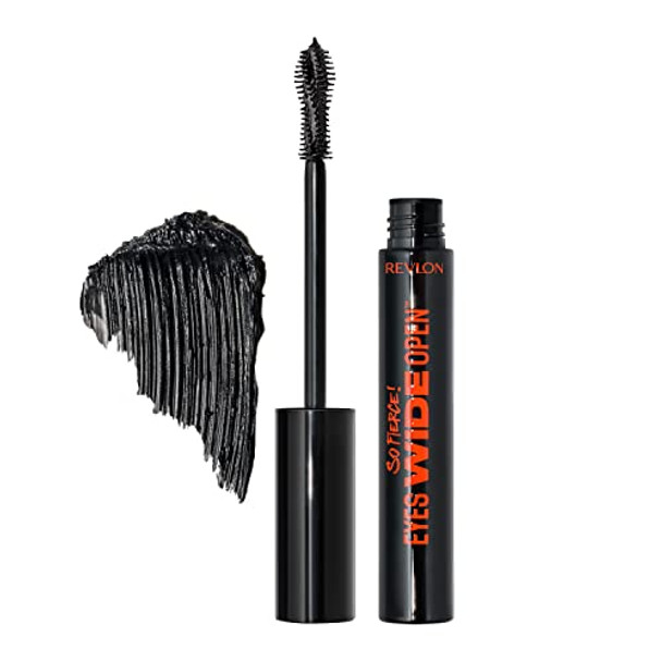 Revlon So Fierce Eyes Wide Open Mascara With Push-Up Brush For Volumizing & High Lifting Eyelashes Smudge-Proof Flake Resistant 101 Blackest Black 0.24 Fl Oz
