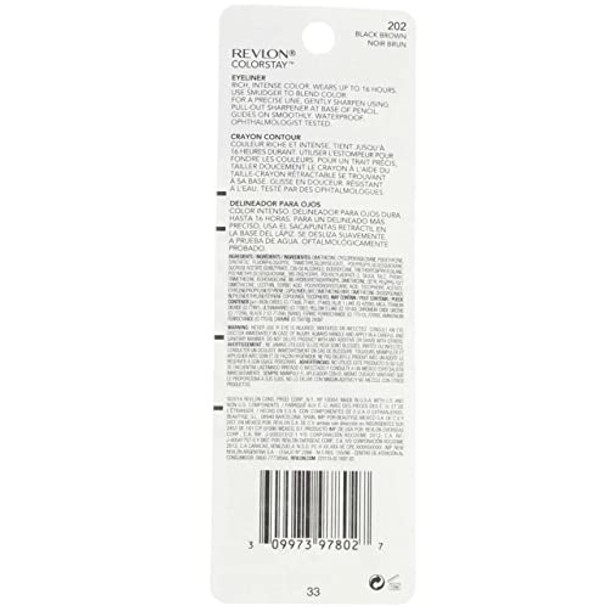 Revlon Colorstay Eyeliner Pencil Brown [203] 0.01 Oz (Pack Of 2)