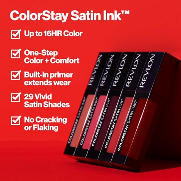Revlon Colorstay Satin Ink Liquid Lipstick Longwear Rich Lip Colors Formulated With Black Currant Seed Oil 011 Own It 0.17 Fl Oz