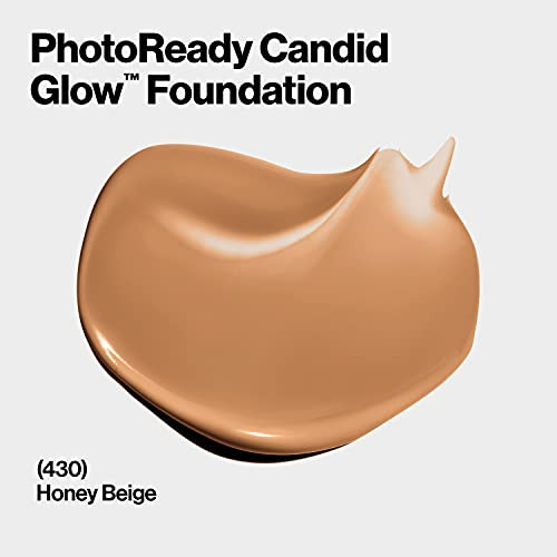Revlon Photoready Candid Glow Moisture Glow Anti-Pollution Foundation With Vitamin E & Prickly Pear Oil Anti-Blue Light Ingredients Without Parabens Pthalates & Fragrances Honey Beige 0.75 Oz