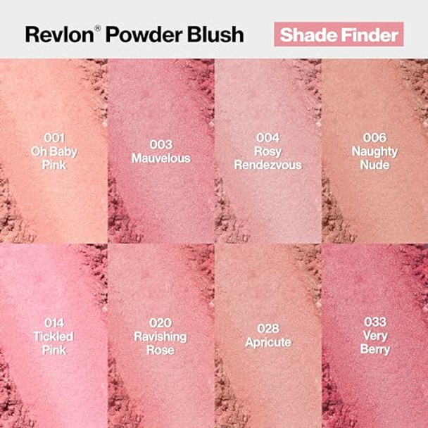 Revlon Powder Blush Face Makeup High Impact Buildable Color Lightweight & Smooth Finish 033 Very Berry 0.17 Oz