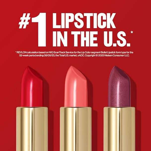 Revlon Super Lustrous Lipstick Creamy Formula For Soft Fuller-Looking Lips Moisturized Feel 520 Wine With Everything 0.15 Oz