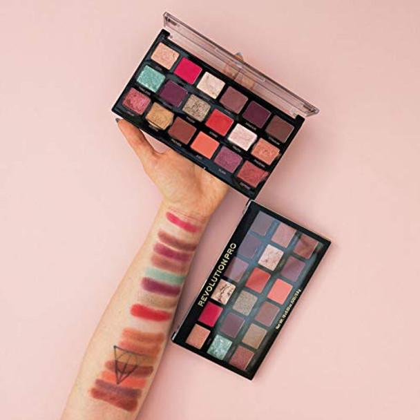 Revolution Beauty London Pro Regeneration Eyeshadow Palette Legendary Matte & Shimmer Hues 18 Shades Highly Blendable Cruelty-  0.24 Oz