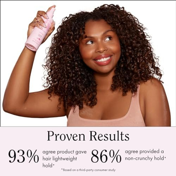 Rizos Curls Alcohol-  Volumizing Curl Hair Spray Locks Hold & Style Touchable Hold Without Crunch Or Flakes Infused With Rosemary Argan Oil & Red Algae For All Curl Patterns 2A - 4C 6.8 Oz