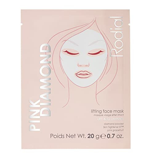 Rodial Pink Diamond Lifting Face Sheet Mask (4 Sachets) Diamond Powder Vitamine C Skin Tightener St Deeply Moisturising Sheet Mask Even Skin Tone Sheet Mask For Wrinkles And Lines