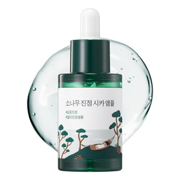 Round Lab Pine Calming Cica Ampoule 1.01 Fl Oz Hydrating And Soothing Serum With Pine Cica And Hyaluronic Acid For Skin Barrier Strengthening Gentle Exfoliation And Deep Moisture Korean Skincare