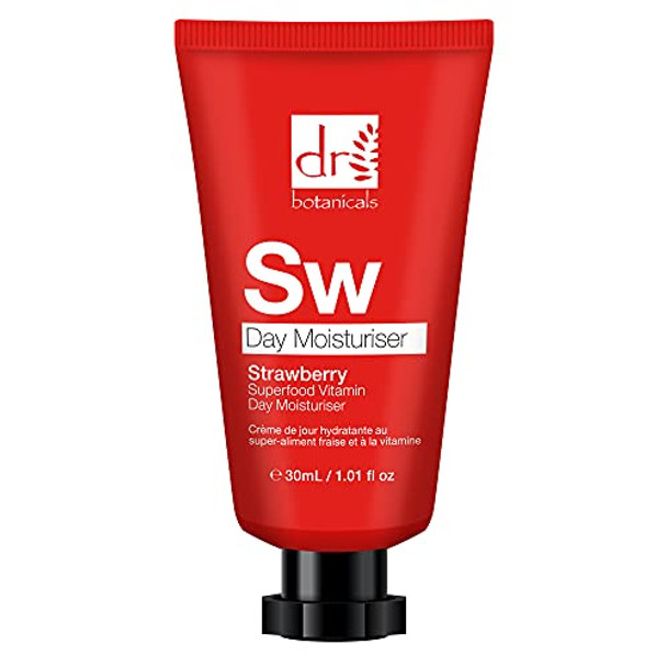 Dr Botanicals Strawberry & Juniper Berry Day Moisturiser – Hydrating Vegan Skincare With Vitamins B6 C E & K For Radiant Dewy Complexion