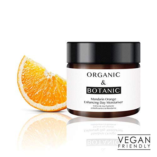 Organic & Botanic Vegan Mandarin Orange Enhancing Hydrating Day Face Moisturizer 50Ml For Dry And Sensitive Skin. Premium Vegan Skincare For All Skin Types. Made In The Uk.