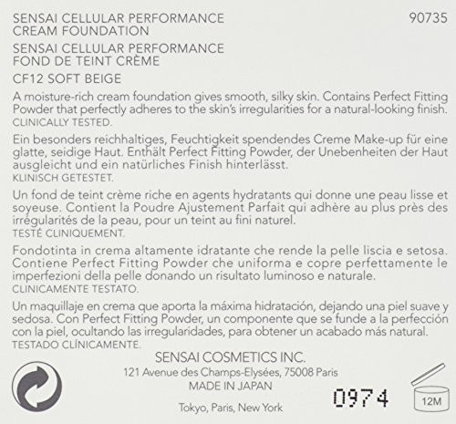 Sensai Cellular Performance Cream Foundation Number Cf12 Soft Beige 30 Ml