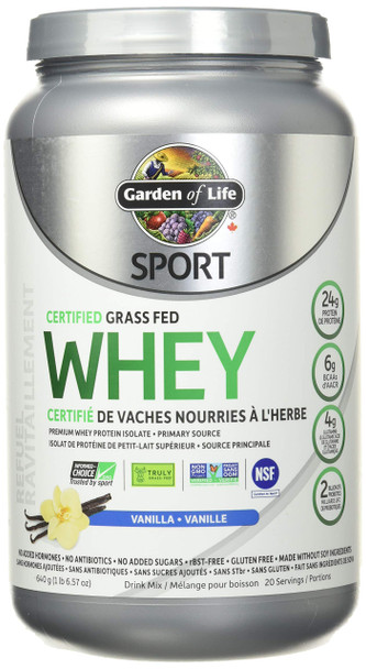 GARDEN OF LIFE Vanilla Sport Whey Protein, 652 GR