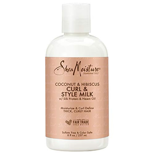 Sheamoisture Leave-In Conditioner Treatment For All Hair Types & Fair Trade Sulfate Coconut Hibiscus Curl & Style Milk With Silk Protein & Neem Oil For Thick Defined Curly Hair 8 Oz