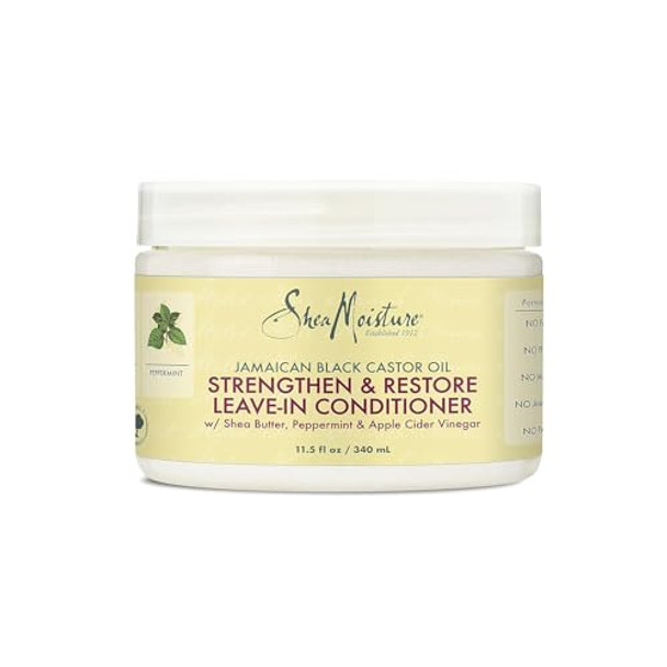 Sheamoisture Leave-In Conditioner Treatment For All Hair Types 8 Oz & Jamaican Black Castor Oil Leave In Conditioner For Damaged Hair 100% Pure To Soften And Detangle 11.5Oz