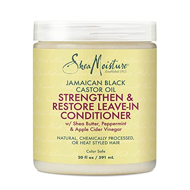 Sheamoisture Leave In Conditioner Conditioner For Hair Jamaican Black Castor Oil To Soften And Detangle Hair 20 Oz & Smoothie Curl Enhancing Cream For Thick Curly Hair Coconut
