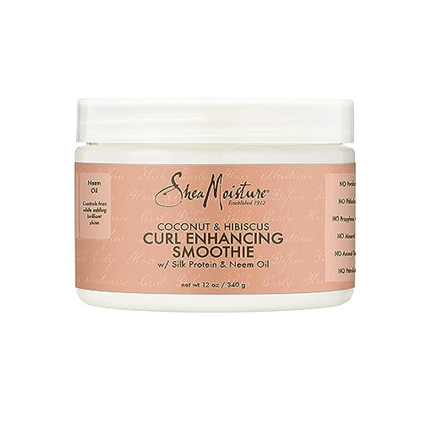 Sheamoisture Leave In Conditioner Conditioner For Hair Jamaican Black Castor Oil To Soften And Detangle Hair 20 Oz & Smoothie Curl Enhancing Cream For Thick Curly Hair Coconut
