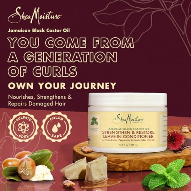 Sheamoisture Jamaican Black Castor Oil Leave In Conditioner 11.5Oz & Manuka Honey Mafura Oil Hydration Hair Milk 8Oz Bundle