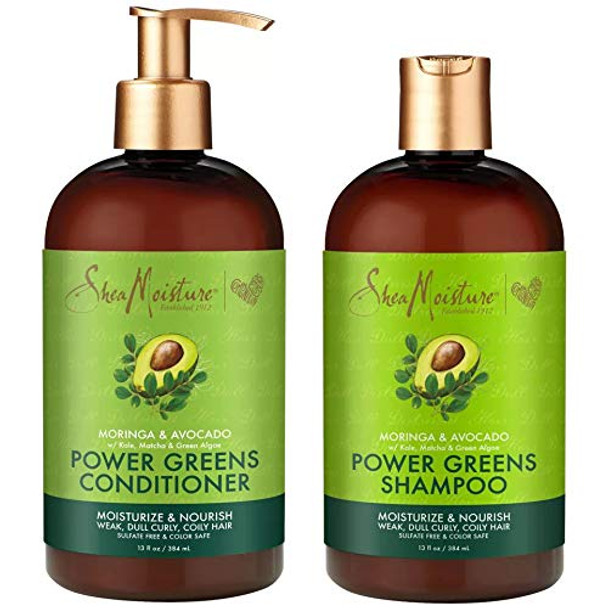 Sheamoisture Power Greens Curly Hair Shampoo And Conditioner Dry Hair Moringa Avocado To Moisturize 13 Fl Oz (Pack Of 2) Sheamoisture Power Greens Curly Hair Shampoo And Conditioner Dry Hair Moringa Avocado To Moisturize 13 Fl Oz (Pack Of 2)