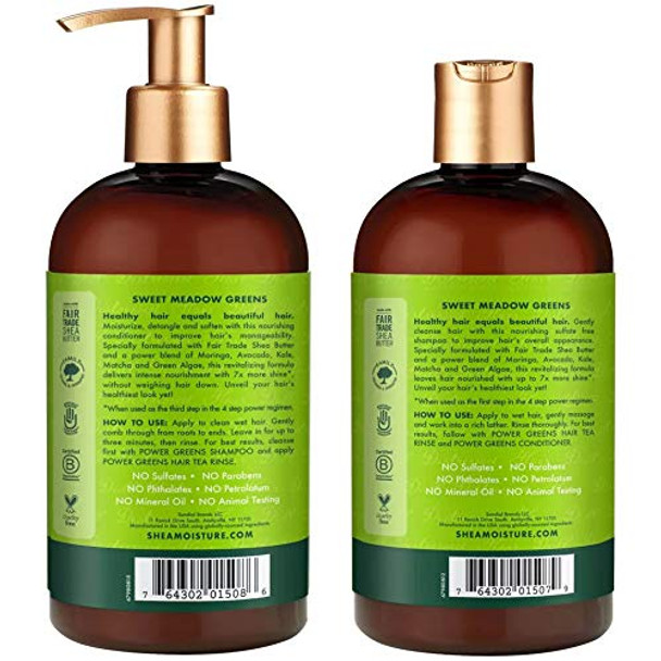 Sheamoisture Power Greens Curly Hair Shampoo And Conditioner Dry Hair Moringa Avocado To Moisturize 13 Fl Oz (Pack Of 2) Sheamoisture Power Greens Curly Hair Shampoo And Conditioner Dry Hair Moringa Avocado To Moisturize 13 Fl Oz (Pack Of 2)