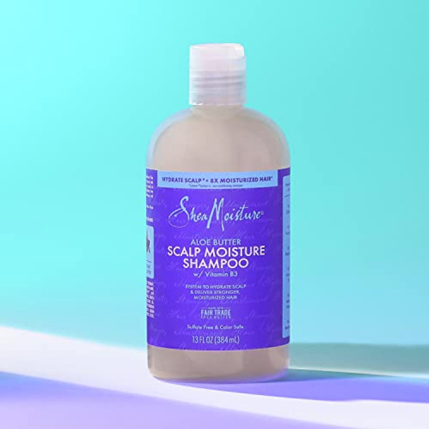 Sheamoisture Scalp Moisture Shampoo Aloe Butter & Vitamin B3 Hair Care With A Boost Of Hydration To Hydrate Scalp + Moisturized Hair 13 Oz
