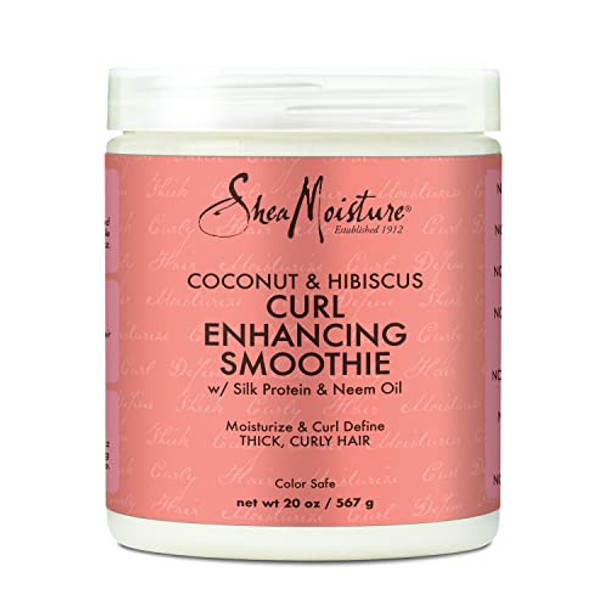 Sheamoisture Coconut & Hibiscus Curl Enhancing Smoothie For Thick Curly Hair Cream 20 Oz & 12 Oz Bundle