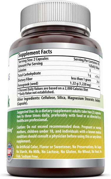 Amazing Formulas Fenugreek Seed Supplement 180 Caps, Supports women health*