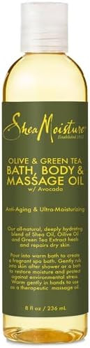 Sheamoisture Massage Oil - Olive & Green Tea With Avocado Oil Deeply Moisturizing Bath & Body Massage Oils For Dry Skin 8 Fl Oz