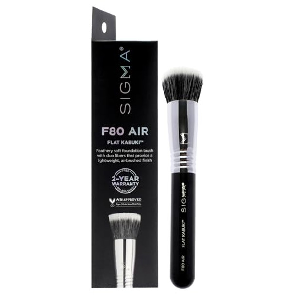 Sigma Beauty F82 Round Kabuki Brush – Kabuki Foundation Brush For Buffing Mineral Powder Kabuki Makeup Brush For Blended Natural Looking Finish (1 Brush)