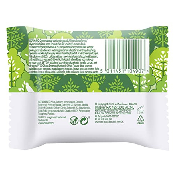 Simple Kind To Eyes Eye Make Up Remover Pads 30 Pieces